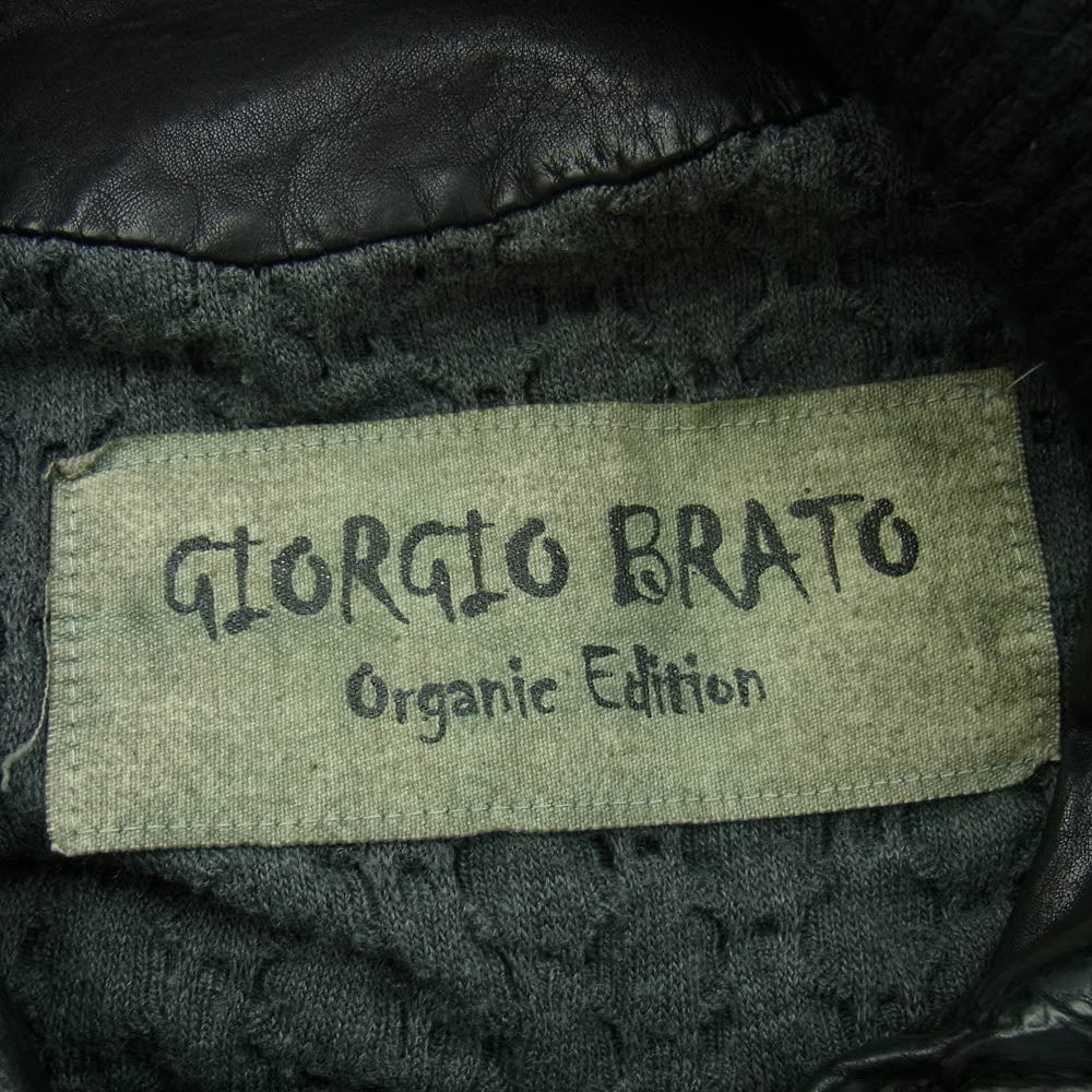 GIORGIO BRATO ジョルジオブラット ラム レザー ジャケットブルゾン ブラック系 44【中古】