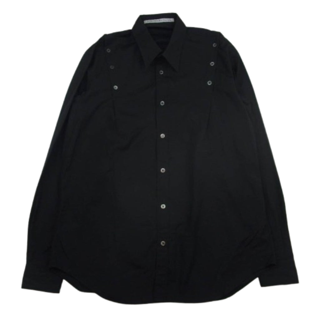 JOHN LAWRENCE SULLIVAN ジョンローレンスサリバン 21SS 3A001-0221-19 SHOULDER BUTTON SHIRT ボタンデザイン 長袖シャツ ブラック系 46【中古】