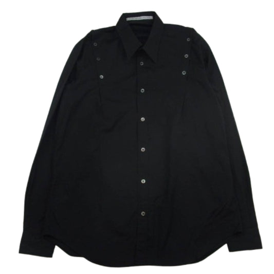 JOHN LAWRENCE SULLIVAN ジョンローレンスサリバン 21SS 3A001-0221-19 SHOULDER BUTTON SHIRT ボタンデザイン 長袖シャツ ブラック系 46【中古】