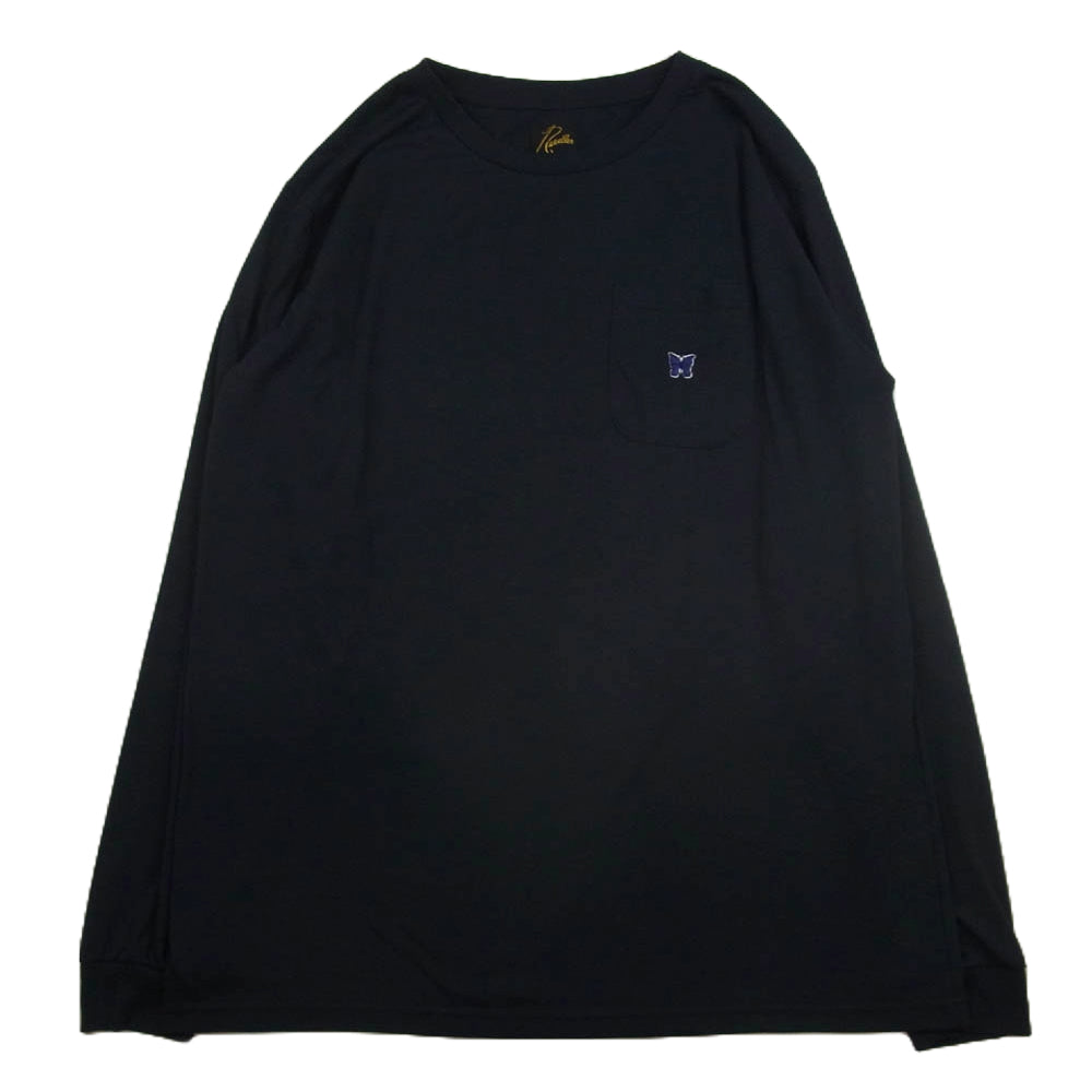 Needles ニードルス IN207 L/S CRE NECK TEE-POLY JERSEY パピヨン刺繍 ロングスリーブカットソー 長袖 ネイビー系 L【中古】