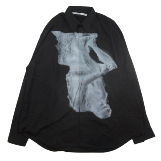 JOHN LAWRENCE SULLIVAN ジョンローレンスサリバン 21SS 3A007-0221-20 OVERSIZED PRINT SHIRT フロントプリント オーバーサイズ 長袖シャツ ブラック系 48【中古】