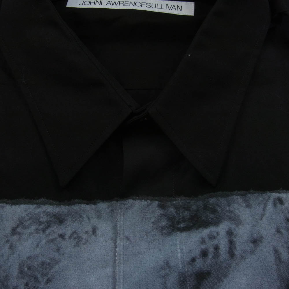 JOHN LAWRENCE SULLIVAN ジョンローレンスサリバン 21SS 3A007-0221-20 OVERSIZED PRINT SHIRT フロントプリント オーバーサイズ 長袖シャツ ブラック系 48【中古】