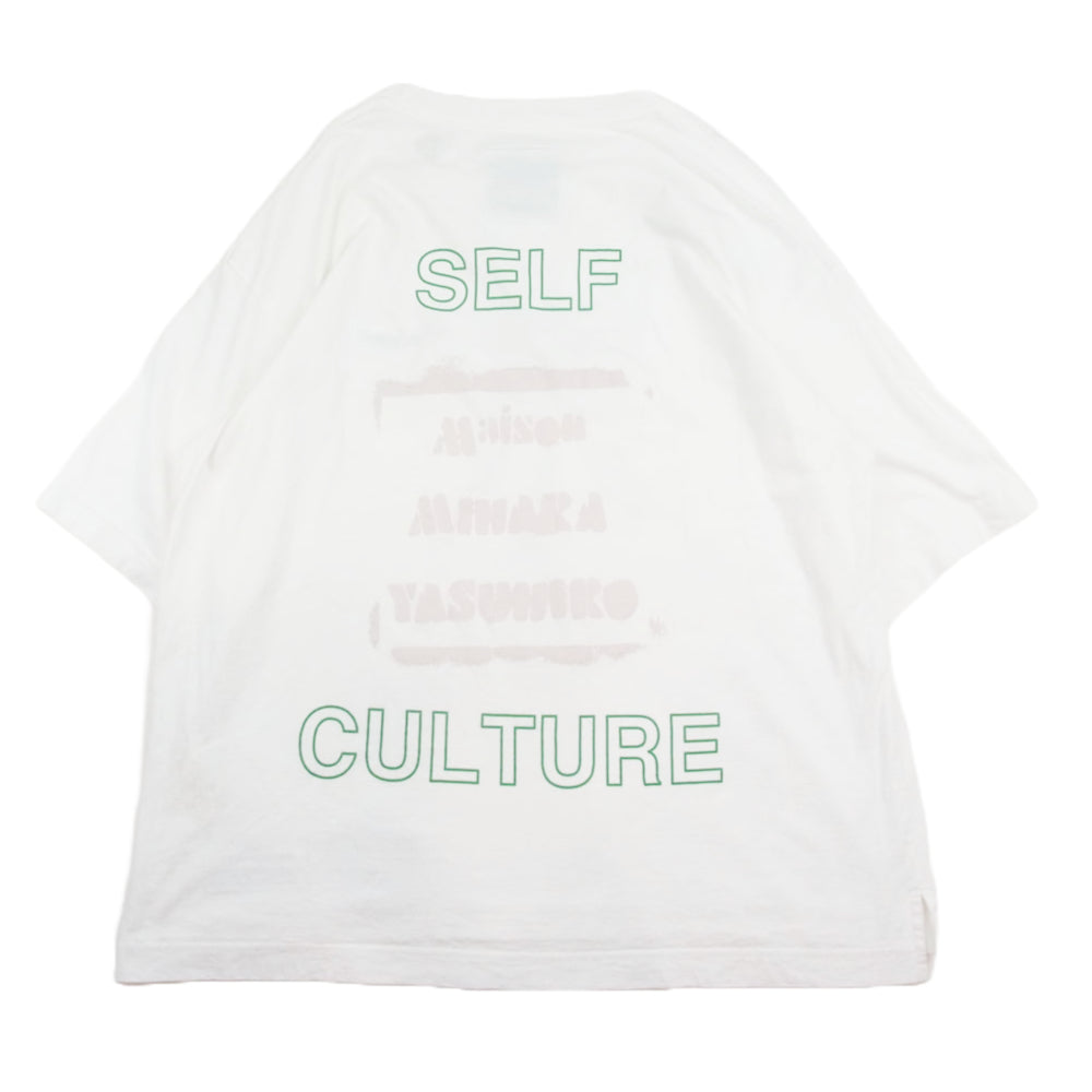 Maison MIHARA YASUHIRO メゾンミハラヤスヒロ A09TS701 SELF CULTURE Printed Tee プリント オーバーサイズ Tシャツ 半袖カットソー ホワイト系 46【中古】