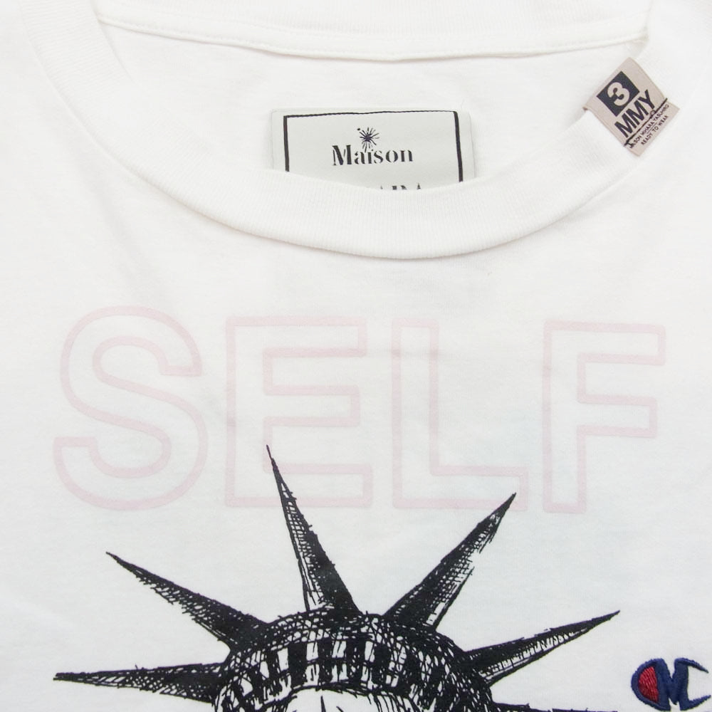 Maison MIHARA YASUHIRO メゾンミハラヤスヒロ A09TS701 SELF CULTURE Printed Tee プリント オーバーサイズ Tシャツ 半袖カットソー ホワイト系 46【中古】