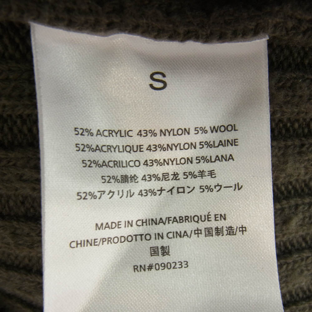 FEAR OF GOD フィアオブゴッド ESSENTIALS エッセンシャルズ ラバーロゴ ケーブル ニット セーター カーキ系 S【中古】