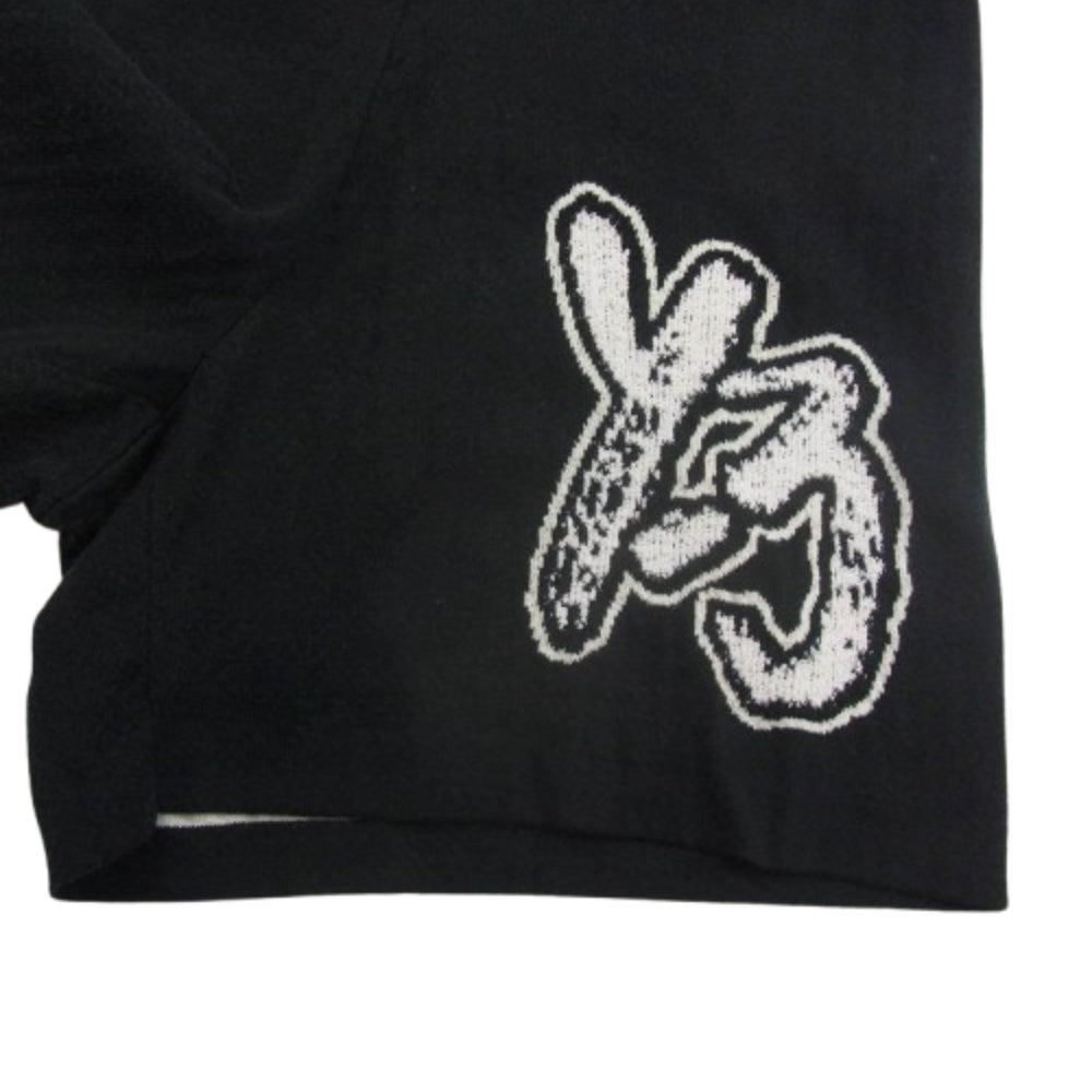 Y-3 Yohji Yamamoto ワイスリー ヨウジヤマモト 1IM001 ロゴプリント インターシャニット ハーフパンツ ショーツ ブラック系 S【中古】