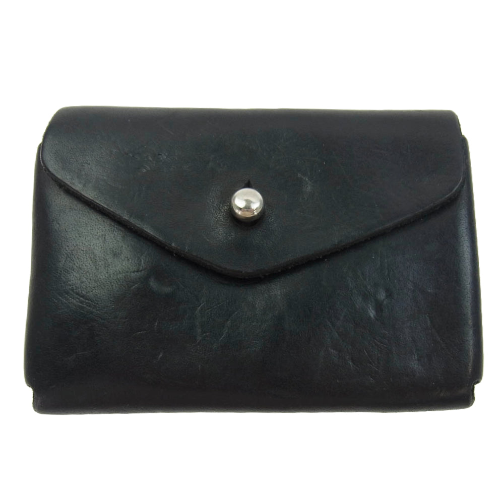 GUIDI グイディ EN01 GROPPONE FULL GRAIN Leather Coin Case グロッポーネ カーフレザー コインケース 小銭入れ ミニ財布 ブラック系【中古】