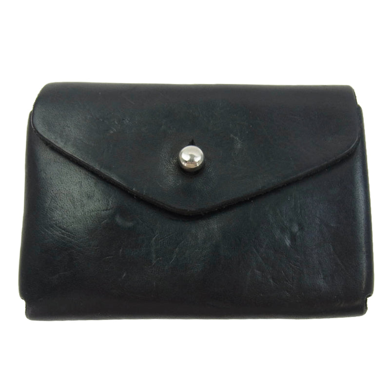 GUIDI グイディ EN01 GROPPONE FULL GRAIN Leather Coin Case グロッポーネ カーフレザー コインケース 小銭入れ ミニ財布 ブラック系【中古】