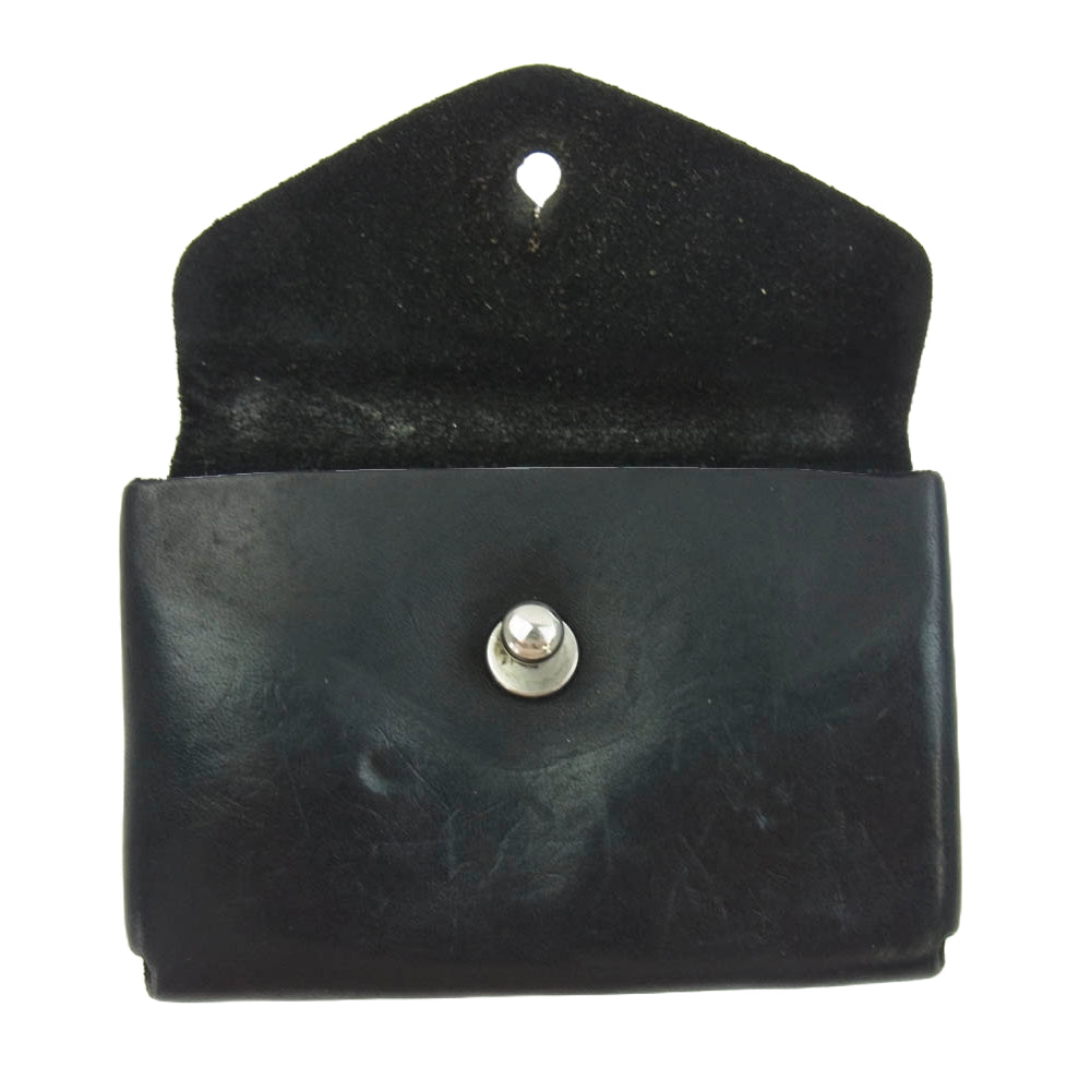 GUIDI グイディ EN01 GROPPONE FULL GRAIN Leather Coin Case グロッポーネ カーフレザー コインケース 小銭入れ ミニ財布 ブラック系【中古】