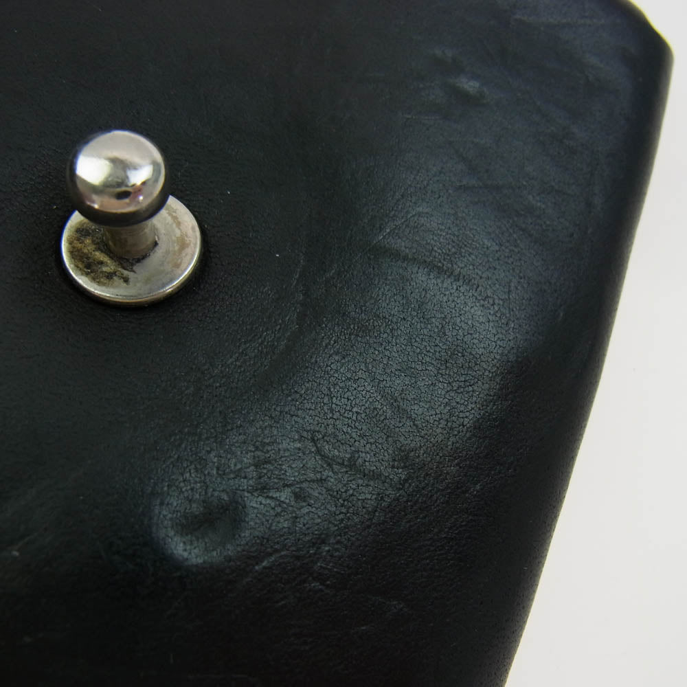 GUIDI グイディ EN01 GROPPONE FULL GRAIN Leather Coin Case グロッポーネ カーフレザー コインケース 小銭入れ ミニ財布 ブラック系【中古】