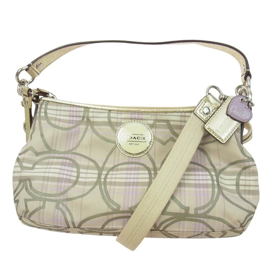 COACH コーチ F17210 2WAY スプリングプレイド タータン ハンドバッグ ショルダーバッグ マルチカラー系【中古】