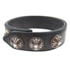 CHROME HEARTS クロムハーツ（原本無） 3BTN 2SNP クロスボール レザー ブレスレット ブラック系【中古】