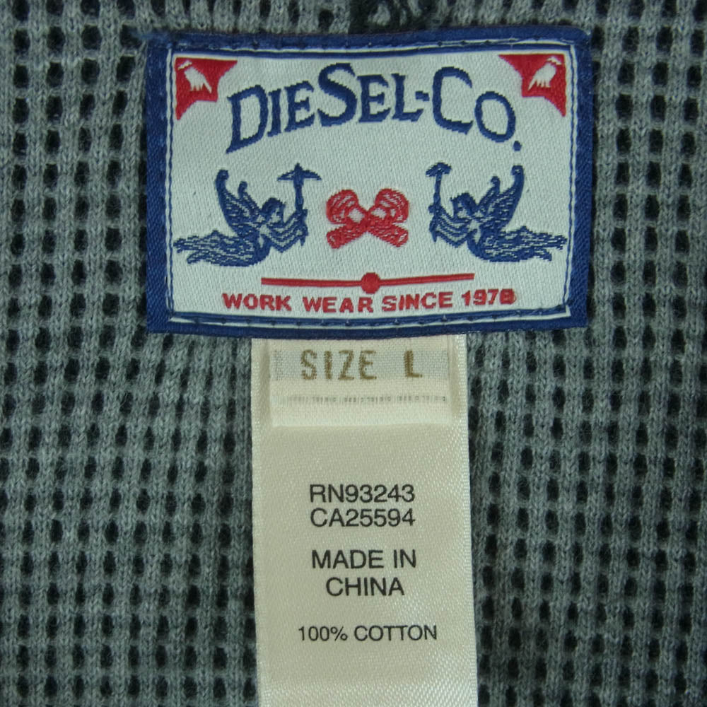 DIESEL ディーゼル ショールカラー コットン カーディガン 中国製 グレー系 L【中古】