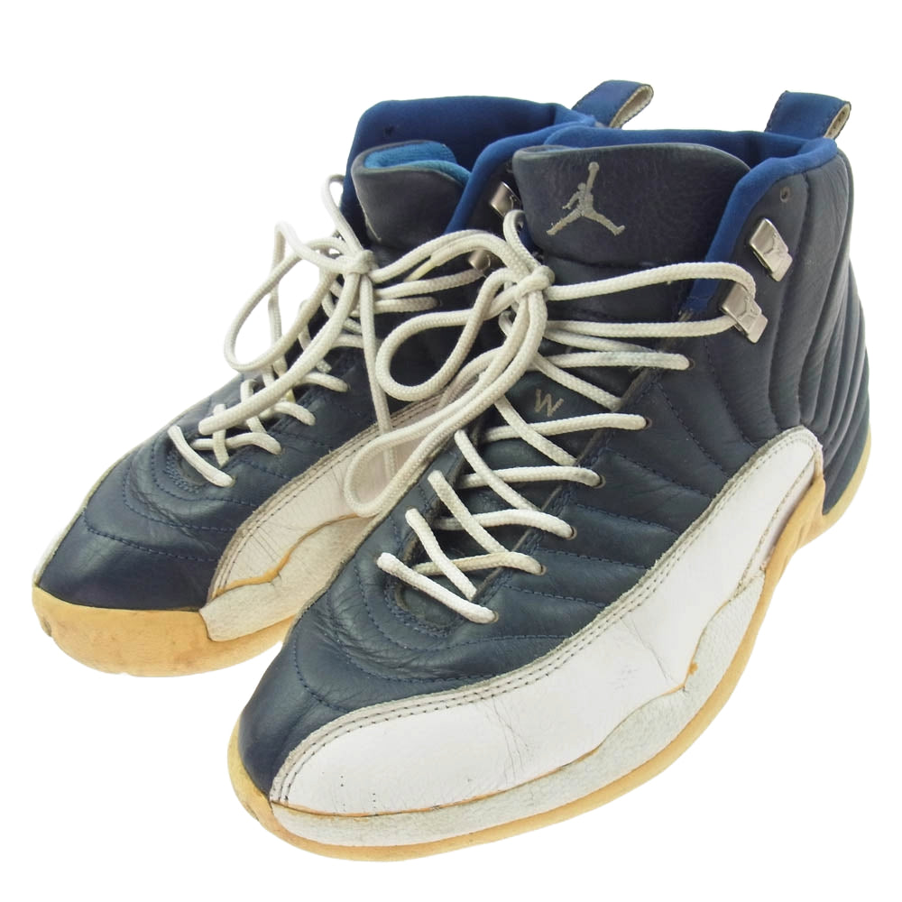 NIKE AIR JORDAN ナイキ ジョーダン 130690-411 AIR JORDAN 12 OBSIDIAN-WHITE-FRENCH BLUE エア ジョーダン 12 スニーカー ネイビー系 27cm【中古】