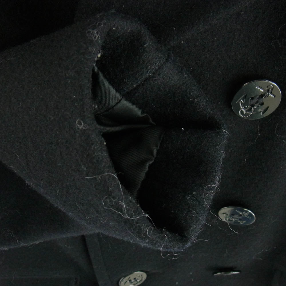 schott ショット 714US LONG MELTON PEACOAT ロング メルトン ウール ピーコート ブラック系 S【中古】