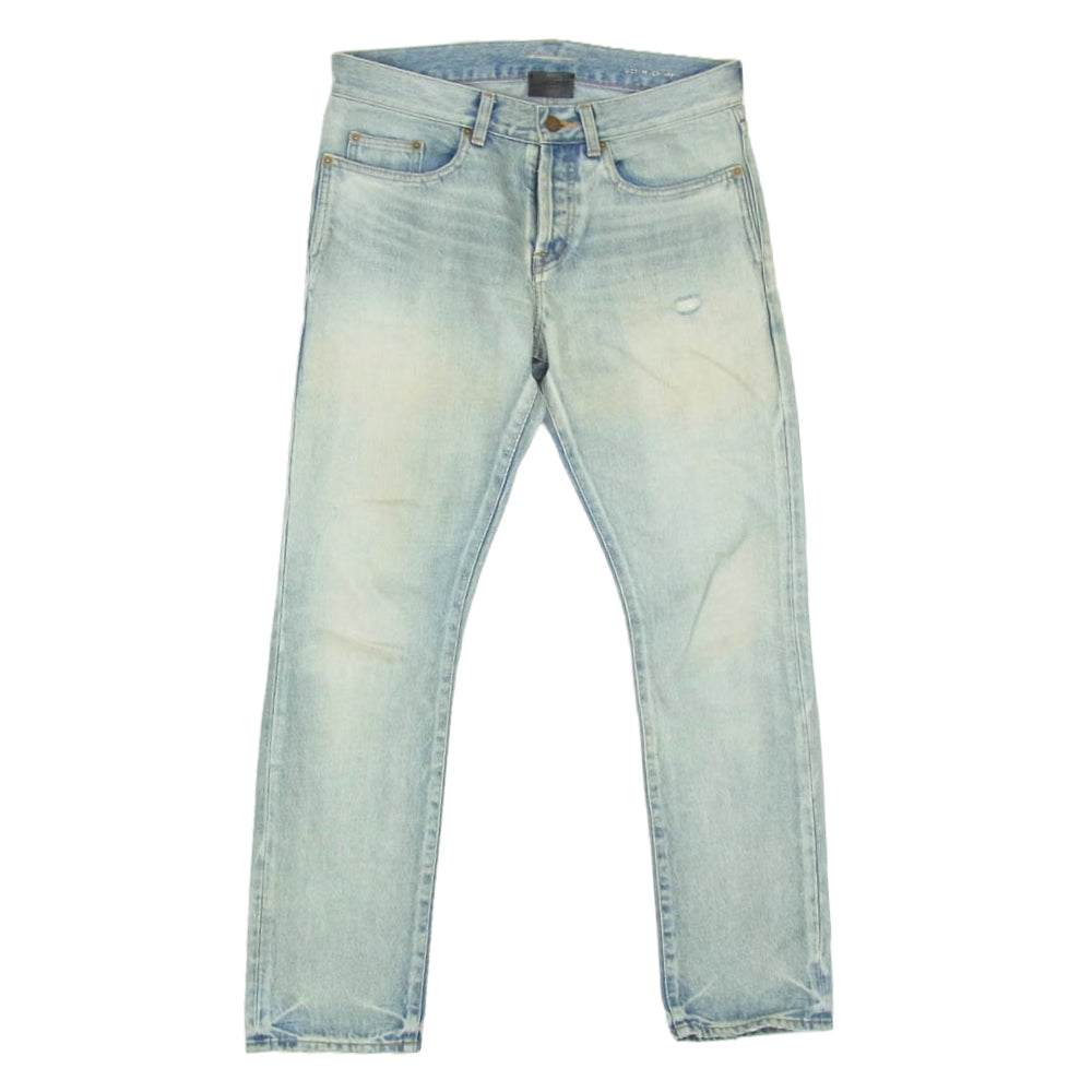 SAINT LAURENT サンローラン 670614 Y372K ダメージ加工 ストレート デニム パンツ インディゴブルー系 29【中古】