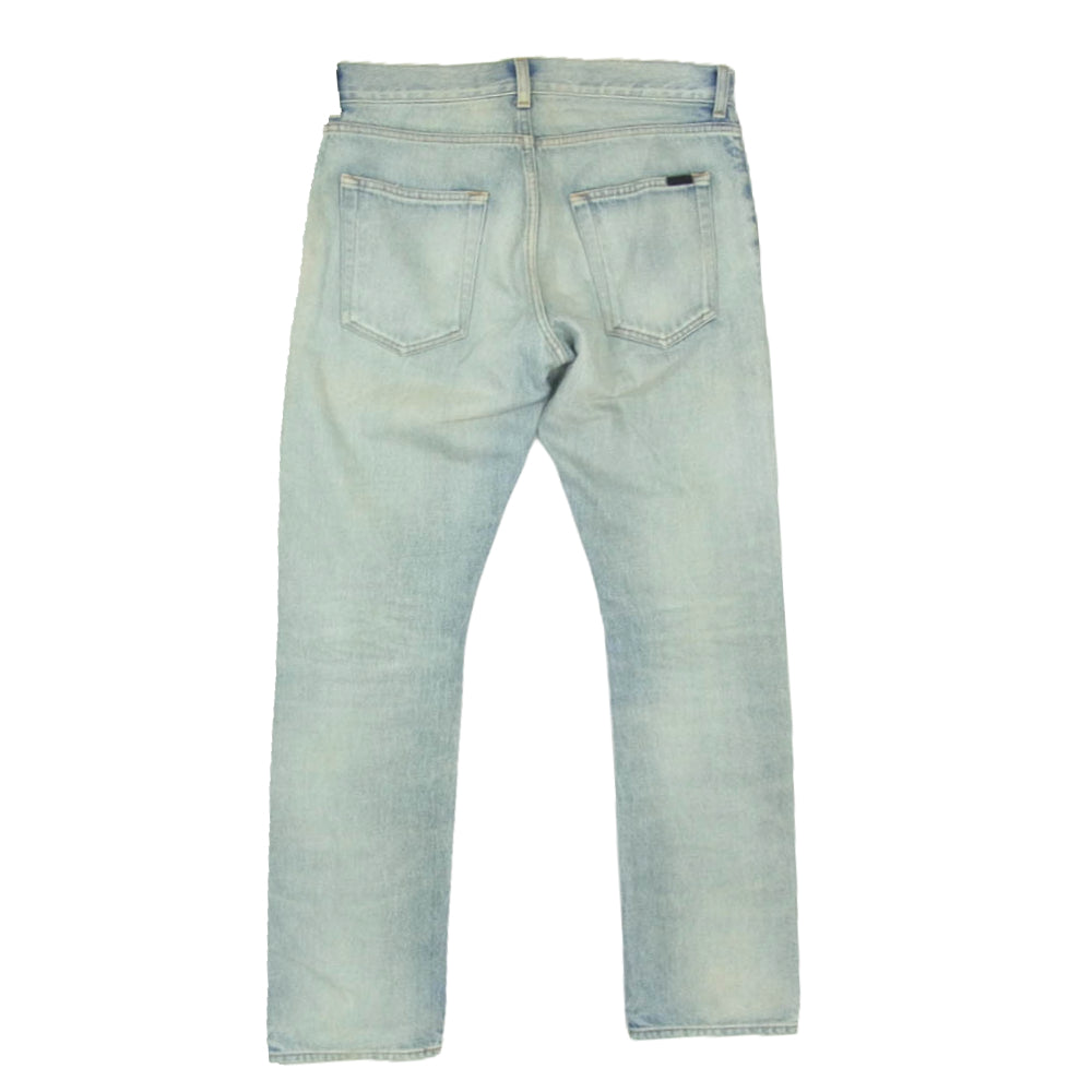 SAINT LAURENT サンローラン 670614 Y372K ダメージ加工 ストレート デニム パンツ インディゴブルー系 29【中古】