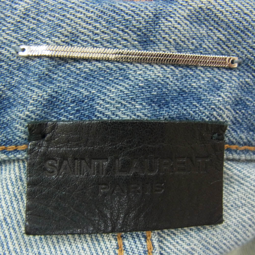 SAINT LAURENT サンローラン 670614 Y372K ダメージ加工 ストレート デニム パンツ インディゴブルー系 29【中古】