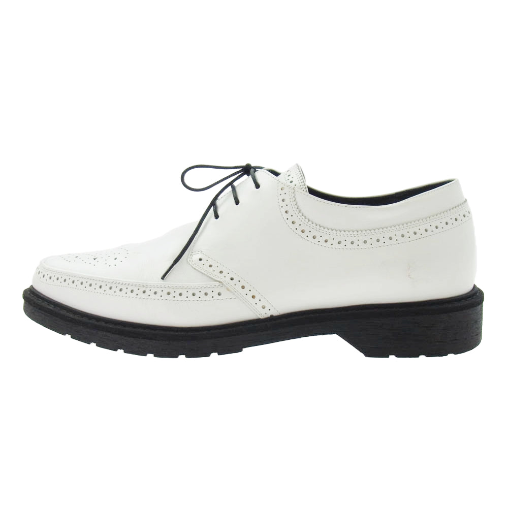 CELINE セリーヌ 190009-854 クリーパー ウィングチップ レースアップ レザー シューズ ホワイト系 41【中古】