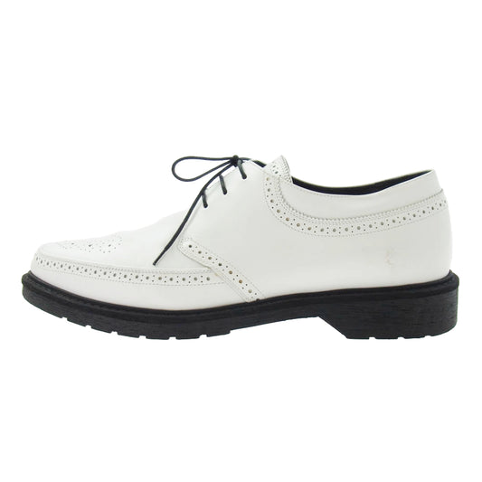 CELINE セリーヌ 190009-854 クリーパー ウィングチップ レースアップ レザー シューズ ホワイト系 41【中古】