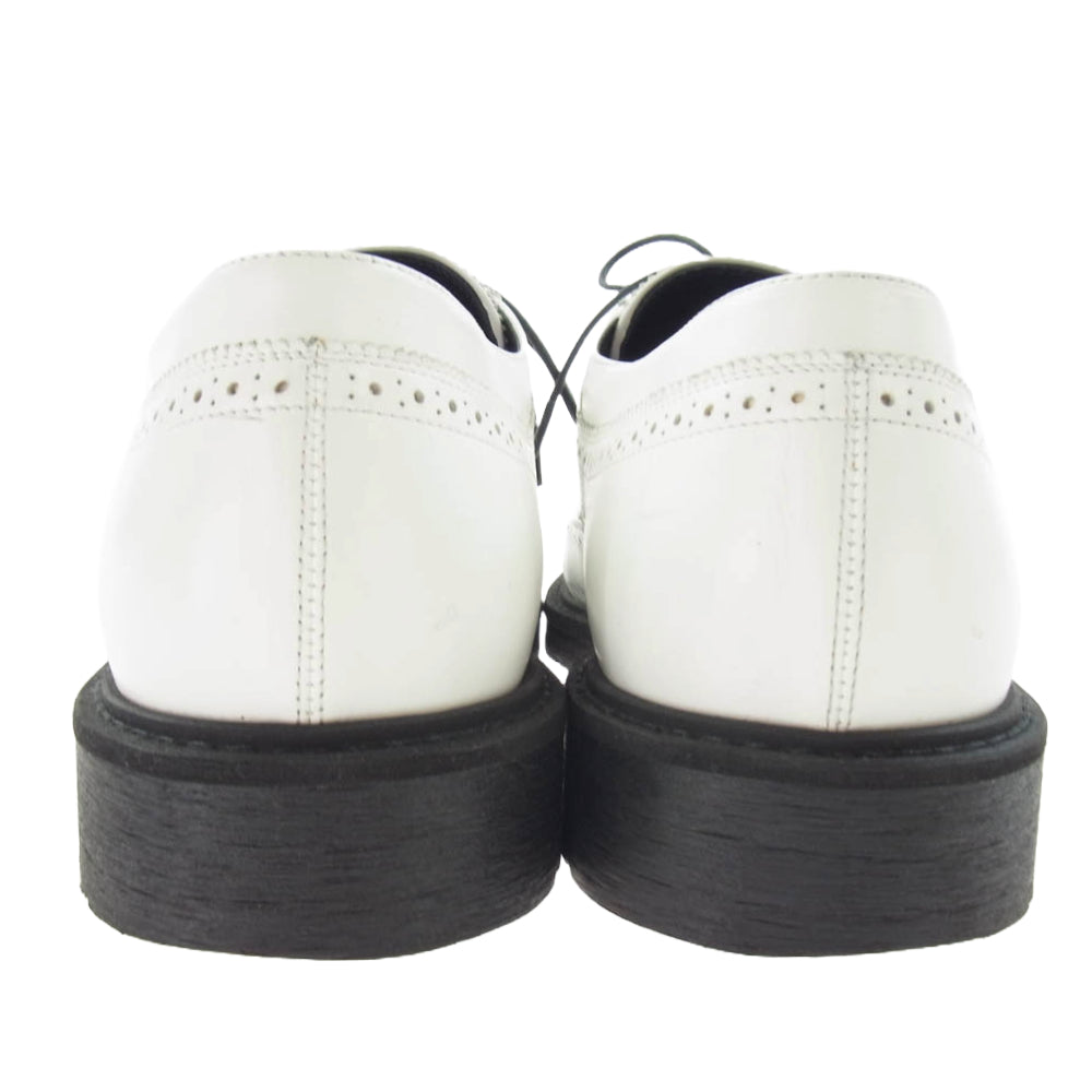 CELINE セリーヌ 190009-854 クリーパー ウィングチップ レースアップ レザー シューズ ホワイト系 41【中古】