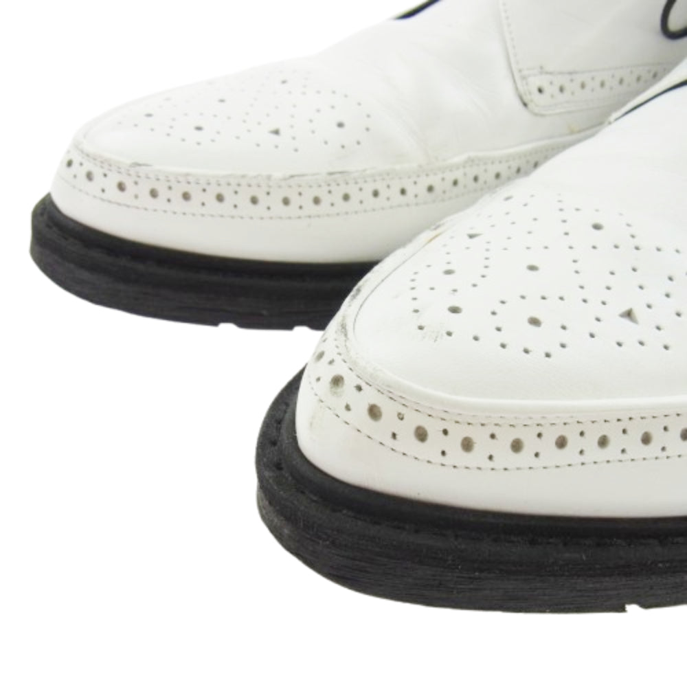 CELINE セリーヌ 190009-854 クリーパー ウィングチップ レースアップ レザー シューズ ホワイト系 41【中古】