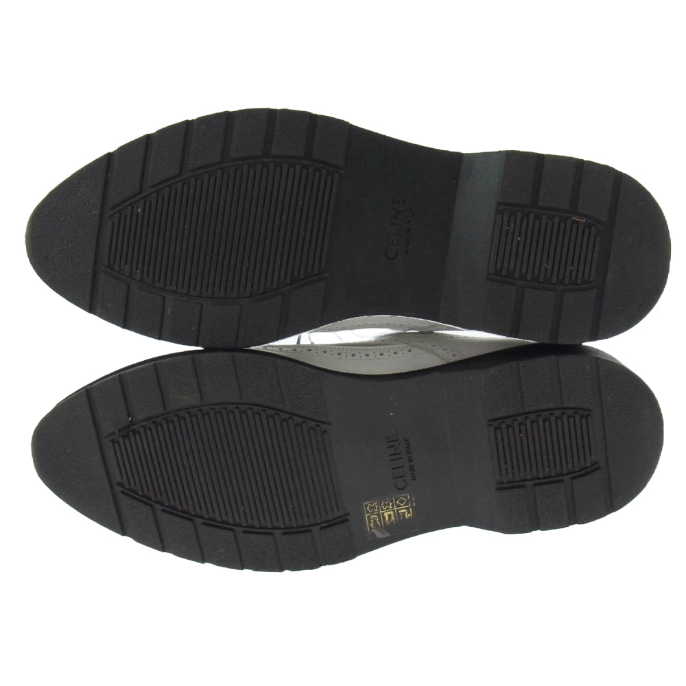 CELINE セリーヌ 190009-854 クリーパー ウィングチップ レースアップ レザー シューズ ホワイト系 41【中古】