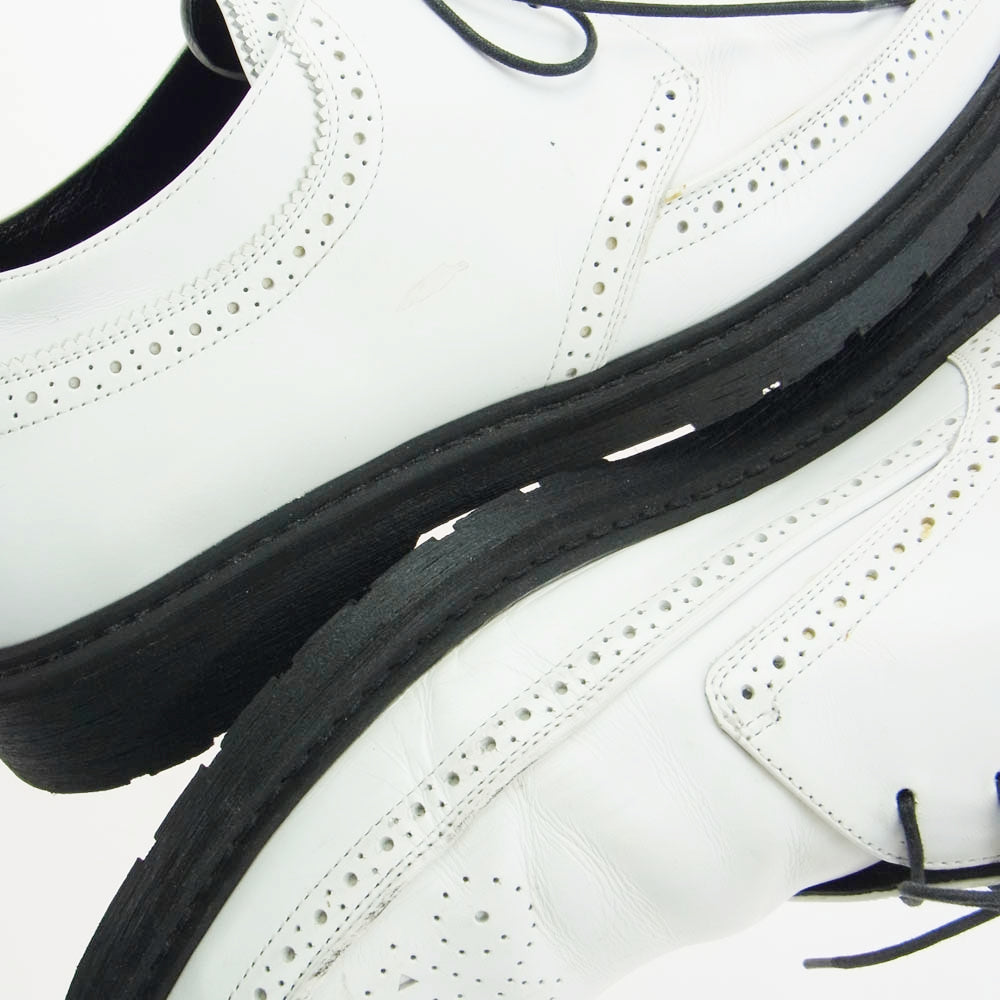 CELINE セリーヌ 190009-854 クリーパー ウィングチップ レースアップ レザー シューズ ホワイト系 41【中古】