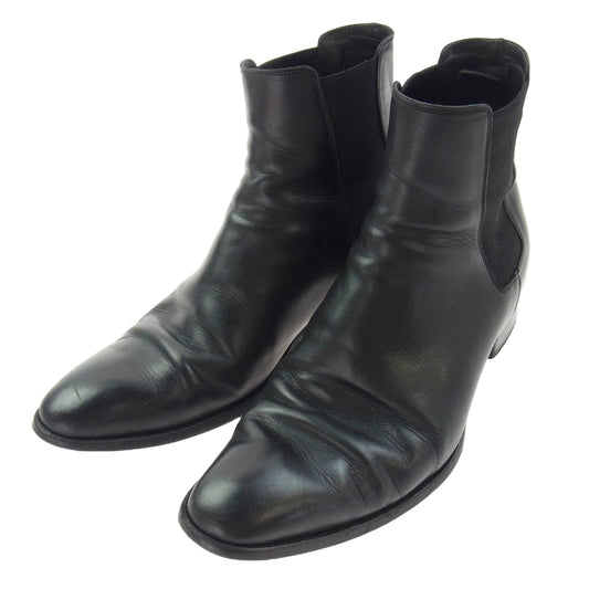 SAINT LAURENT サンローラン 592438 wyatt chelsea boots レザー サイドゴア チェルシー ブーツ ブラック系 43【中古】