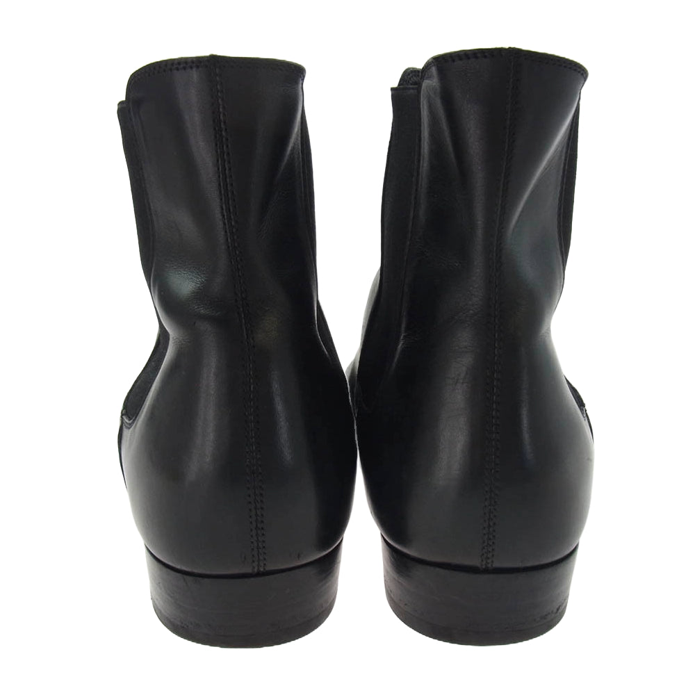 SAINT LAURENT サンローラン 592438 wyatt chelsea boots レザー サイドゴア チェルシー ブーツ ブラック系 43【中古】