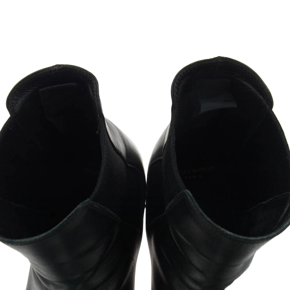 SAINT LAURENT サンローラン 592438 wyatt chelsea boots レザー サイドゴア チェルシー ブーツ ブラック系 43【中古】