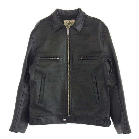 トリプルシックス LJM-17TF タイトフィット シングル ライダースジャケット ブラック系 38【中古】