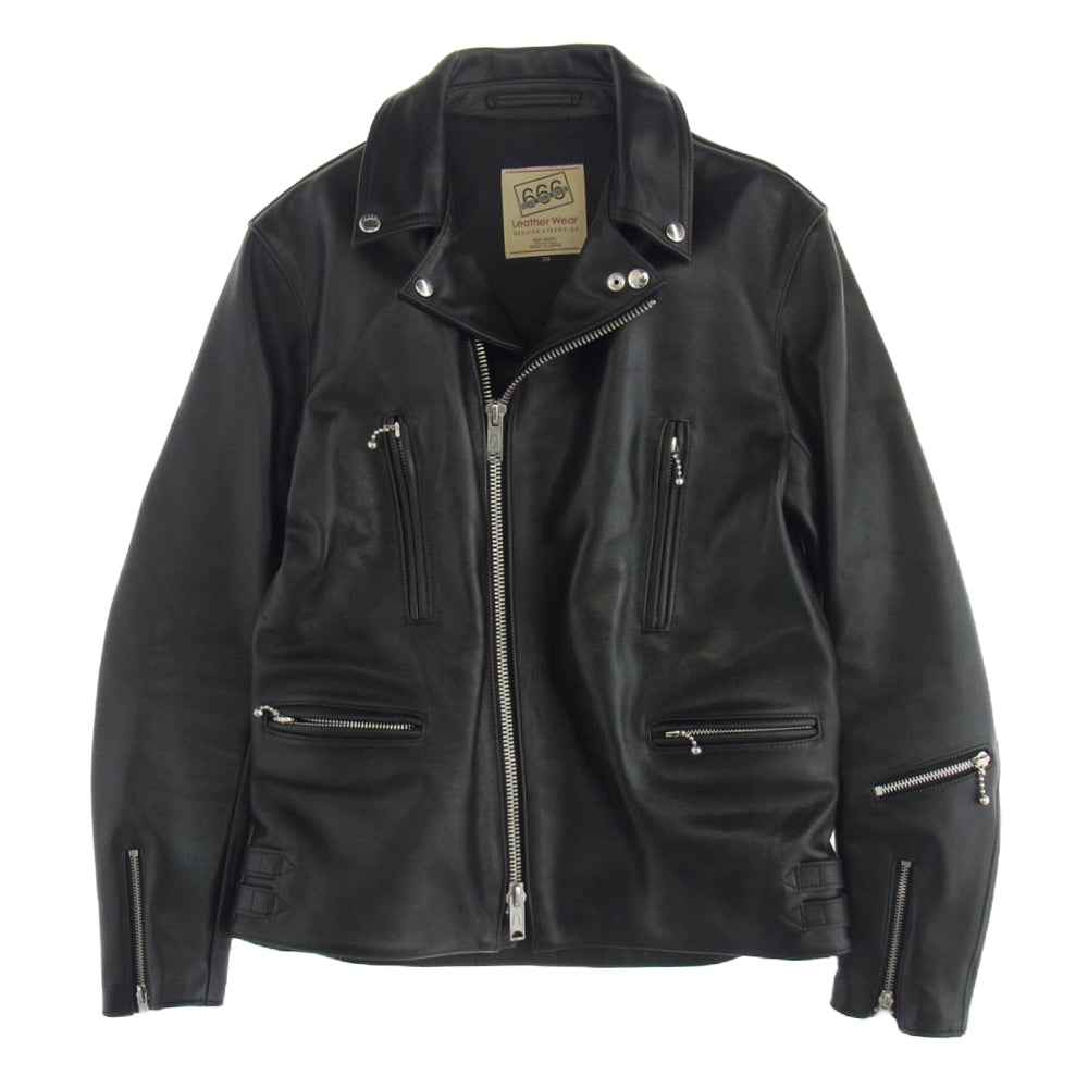 トリプルシックス LJM-1TFB タイトフィット サイドベルト ライダースジャケット ブラック系 38【中古】
