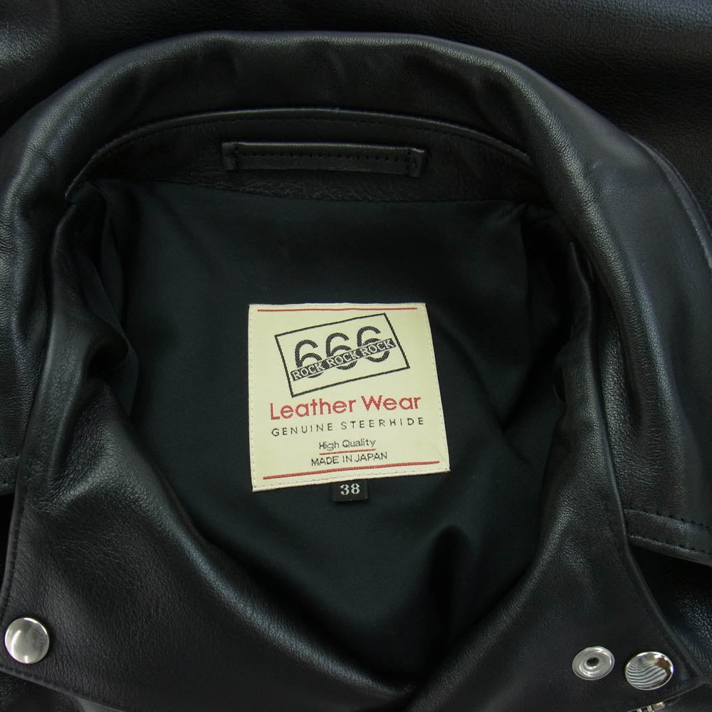 トリプルシックス LJM-1TFB タイトフィット サイドベルト ライダースジャケット ブラック系 38【中古】