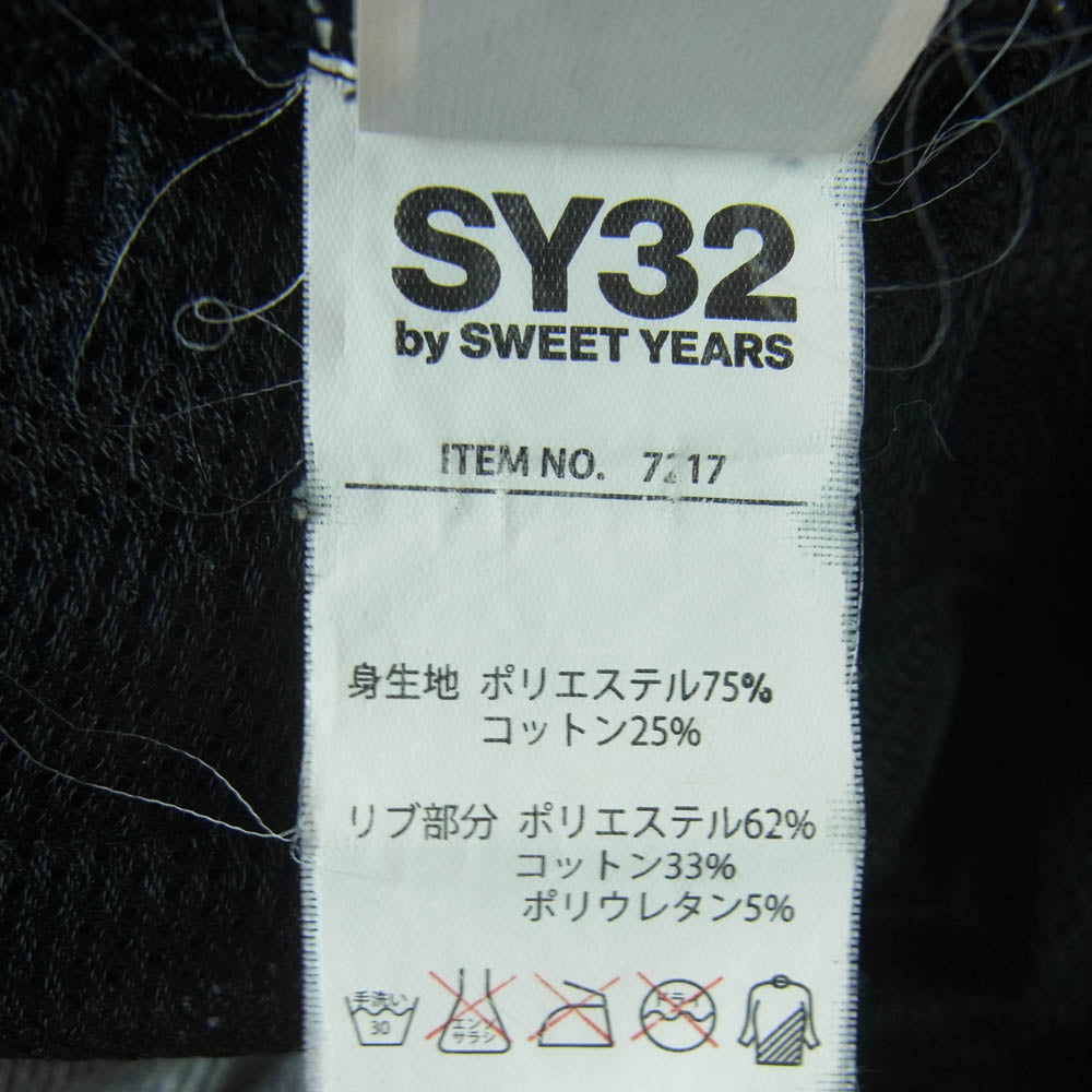 エスワイサーティートゥー 7217 SWEET YEARS スウィートイヤーズ ワッペン カモフラ切替 スウェット ジョガー パンツ ブラック系 グレー系 M【中古】