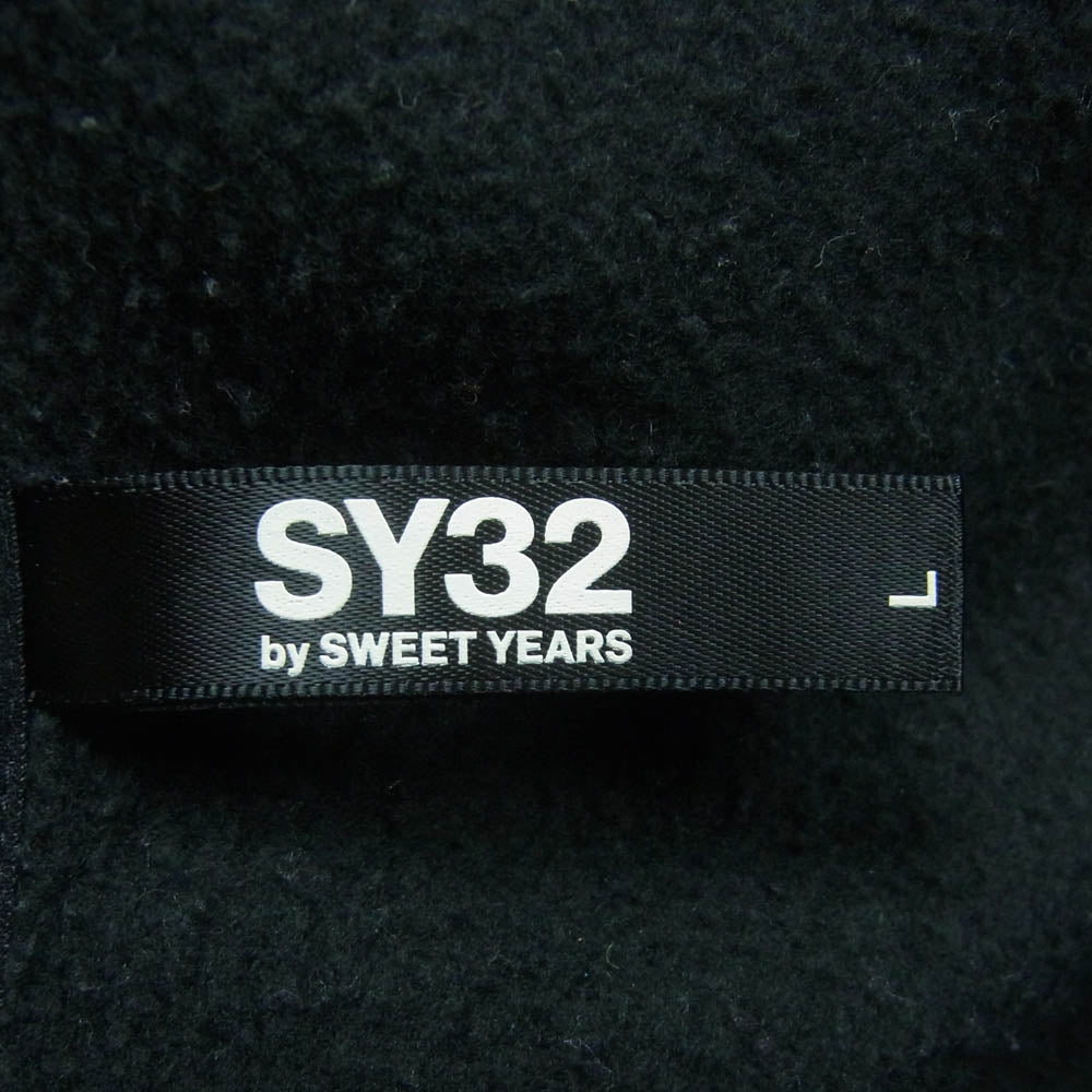 エスワイサーティートゥー 7711 SWEET YEARS スウィートイヤーズ ワッペンロゴ カモフラ 迷彩 ジップアップ フーディ パーカー ブラック系 ブラウン系 L【中古】