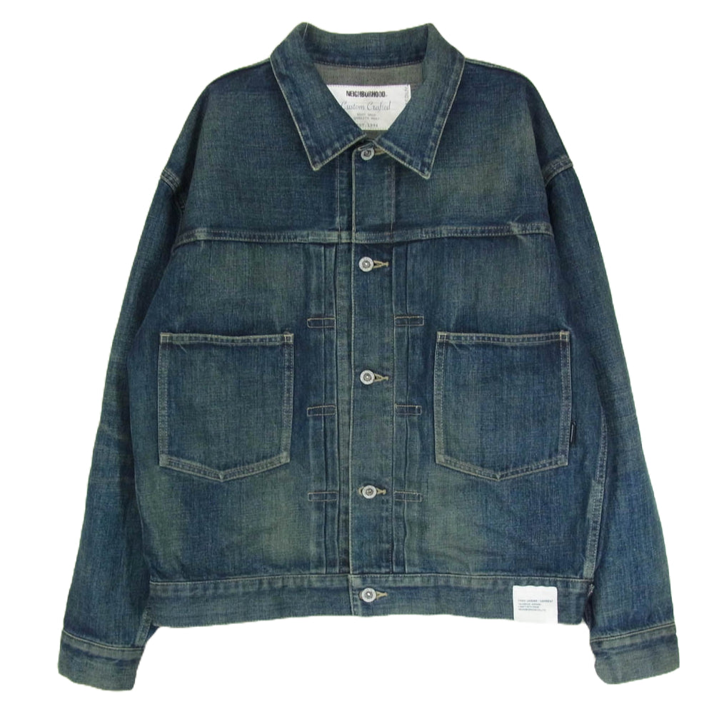 NEIGHBORHOOD ネイバーフッド 25SS 251XBNH-JKM02 WASHED DENIM TYPE-2 JACKET ウォッシュド デニム ジャケット インディゴブルー系 M【中古】