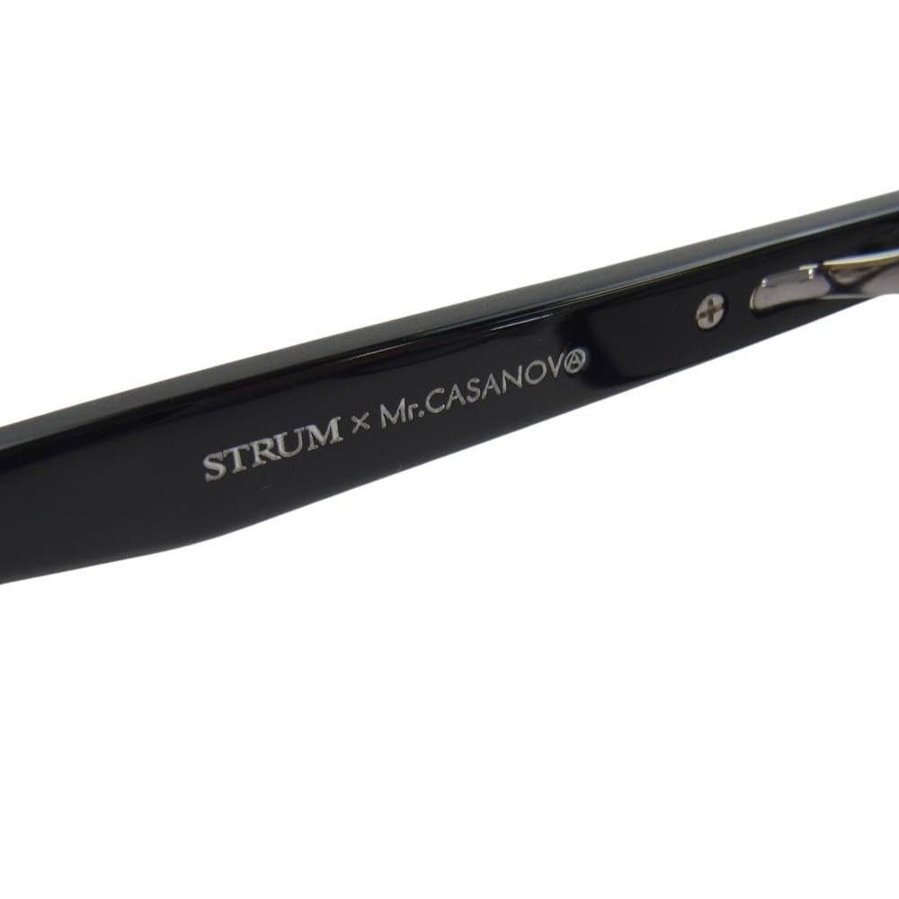 STRUM ストラム STG052-01 Mr.CASANOVA ミスターカサノバ アイウェア RECKONER レコナー ボストン 眼鏡 メガネ サングラス フレーム：ブラック系【極上美品】【中古】