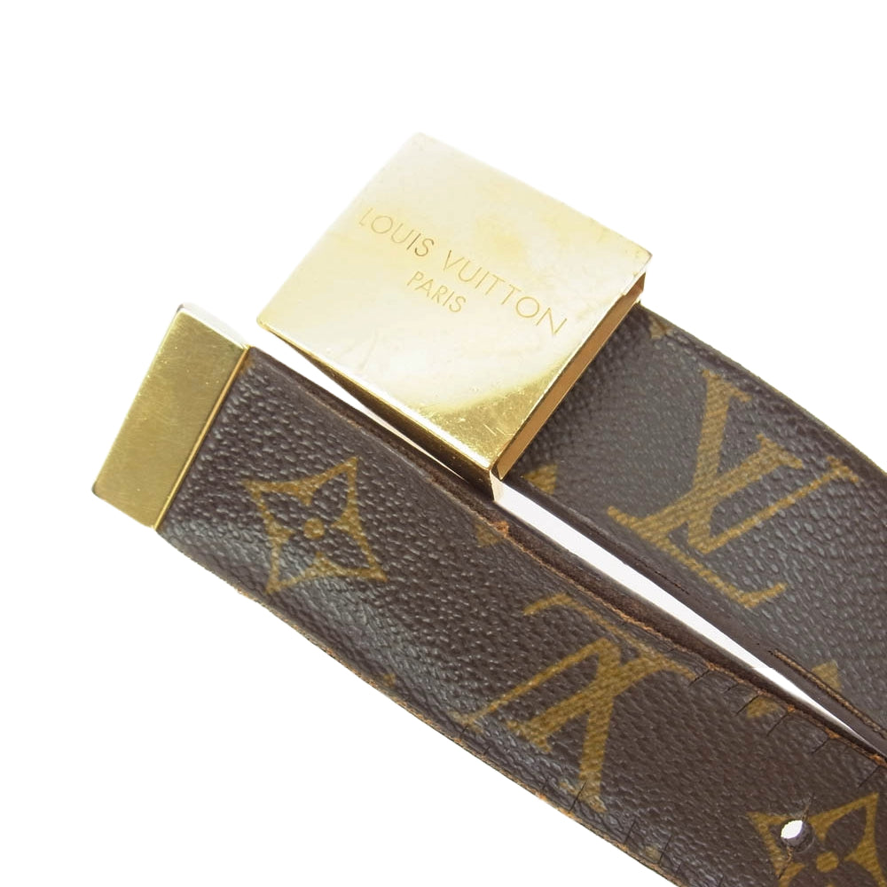 LOUIS VUITTON ルイ・ヴィトン サンチュール キャレ ベルト モノグラム ブラウン系【中古】