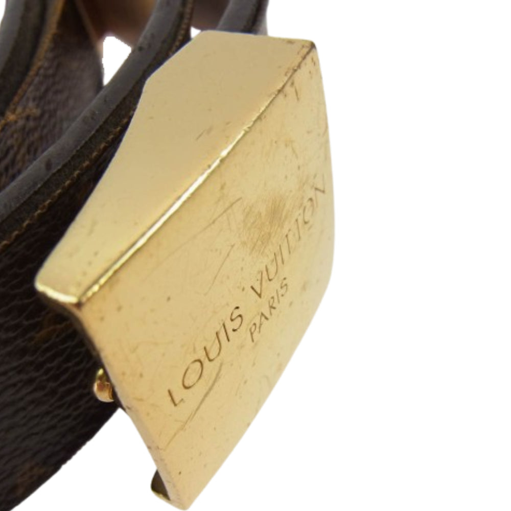 LOUIS VUITTON ルイ・ヴィトン サンチュール キャレ ベルト モノグラム ブラウン系【中古】