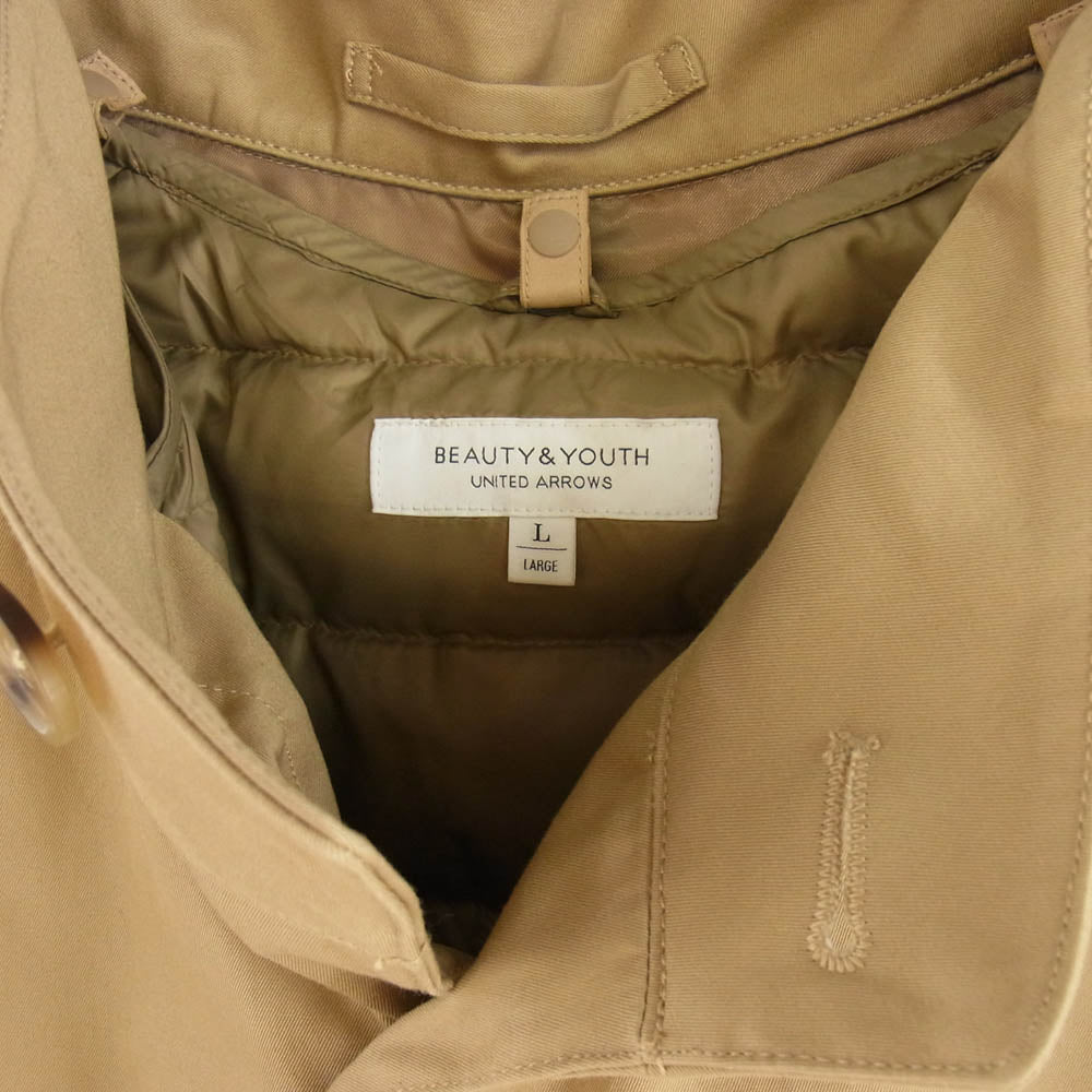 UNITED ARROWS ユナイテッドアローズ 1225-179-8275 BEAUTY & YOUTH BY ベンタイル 3WAY フーディ コート ジャケット ベージュ系 L【中古】