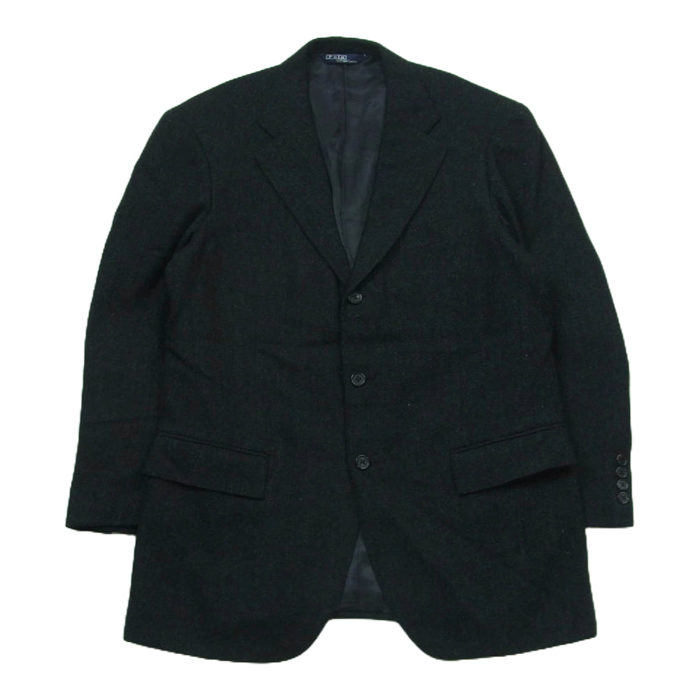 POLO RALPH LAUREN ポロ・ラルフローレン BR-RL-SA-0021 ヘリンボーン ウール テーラード ジャケット ダークグレー系 黒に近いダークグレー系 C98 W88 T180 AB7【中古】