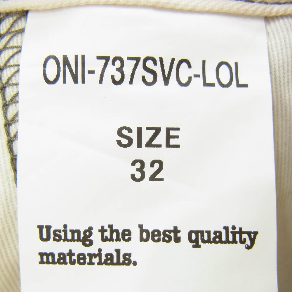 ONI DENIM 鬼デニム ONI-737SVC-LOL 9.5oz セルビッジ チノ トラウザー パンツ カーキ系 32【中古】