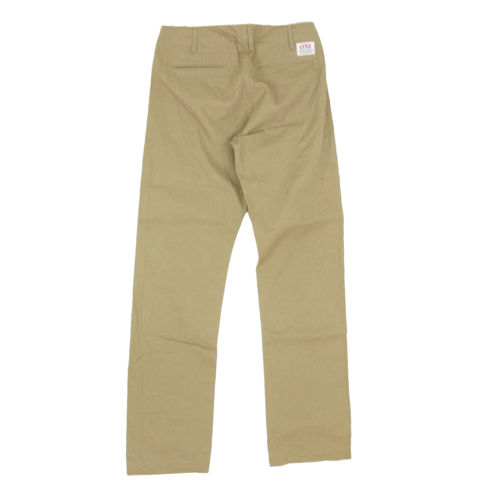ONI DENIM 鬼デニム ONI-737SVC-KHB 9.5oz セルビッジ チノ トラウザー パンツ ベージュ ブラウン系 30【中古】
