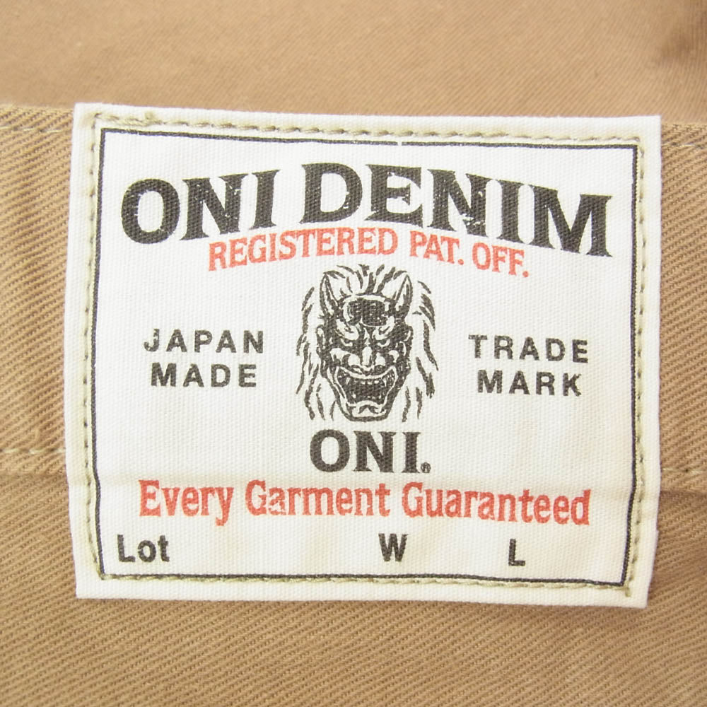 ONI DENIM 鬼デニム ONI-022-SCKB 9.5oz セルビッジ チノ リラックス ストレート パンツ ブラウン系 36【中古】