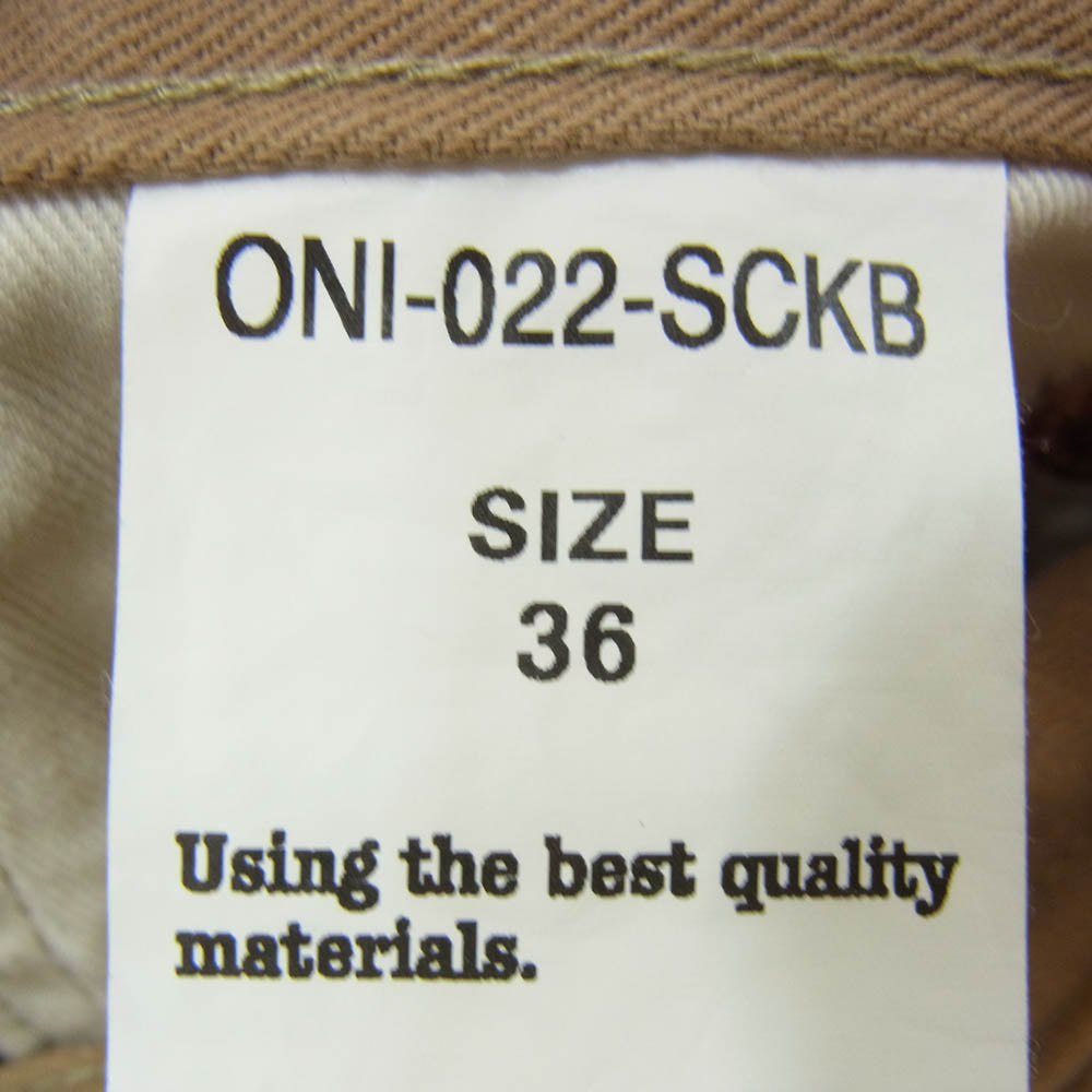 ONI DENIM 鬼デニム ONI-022-SCKB 9.5oz セルビッジ チノ リラックス ストレート パンツ ブラウン系 36【中古】