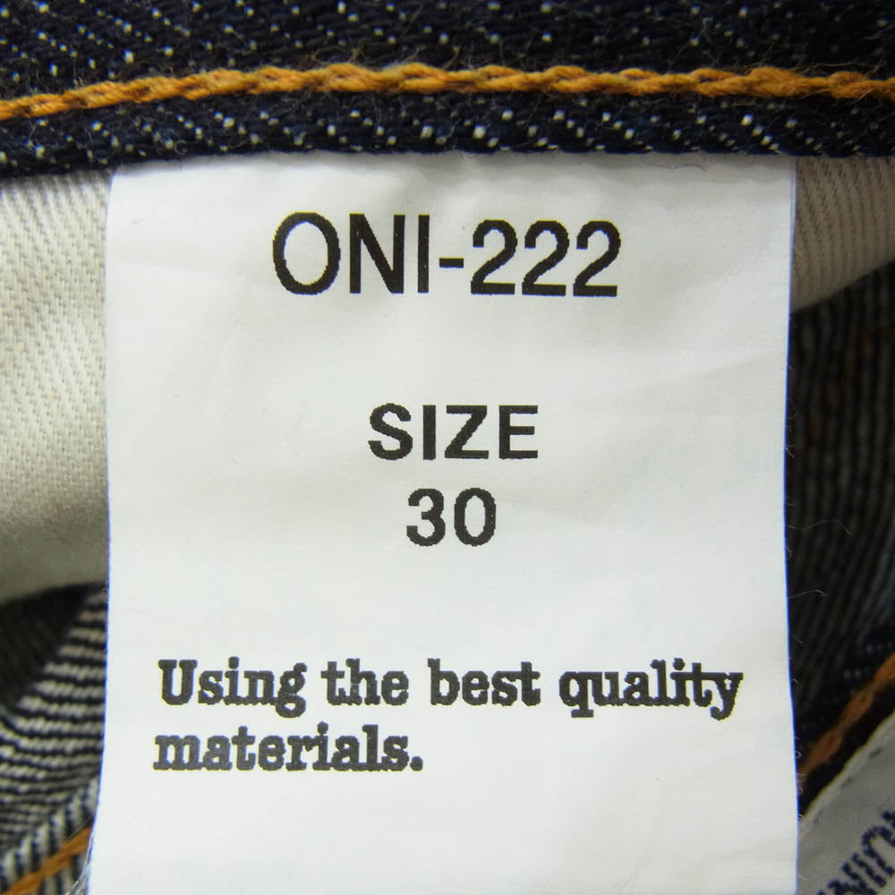 ONI DENIM 鬼デニム ONI-222 15oz ローテンション デニム スーパー ワイド ストレート パンツ インディゴブルー系 30【中古】