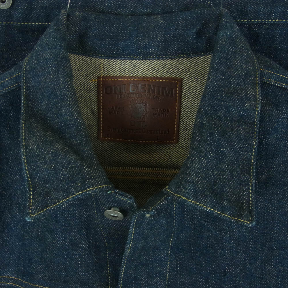 ONI DENIM 鬼デニム ONI-02516PZR-BEG 20oz シークレット デニム 2ndタイプ トラッカー ジャケット Gジャン インディゴブルー系 42【中古】