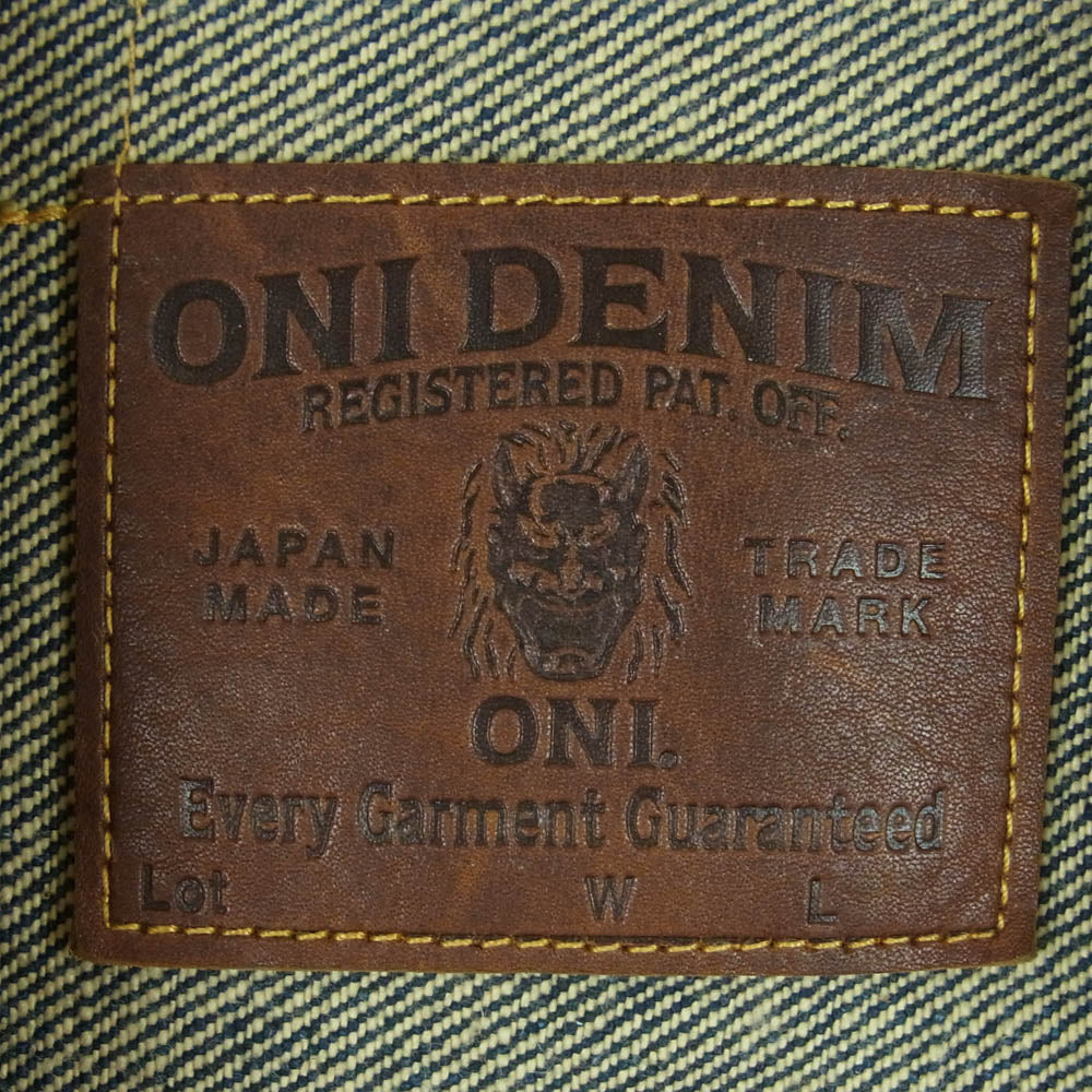 ONI DENIM 鬼デニム ONI-02516PZR-BEG 20oz シークレット デニム 2ndタイプ トラッカー ジャケット Gジャン インディゴブルー系 42【中古】