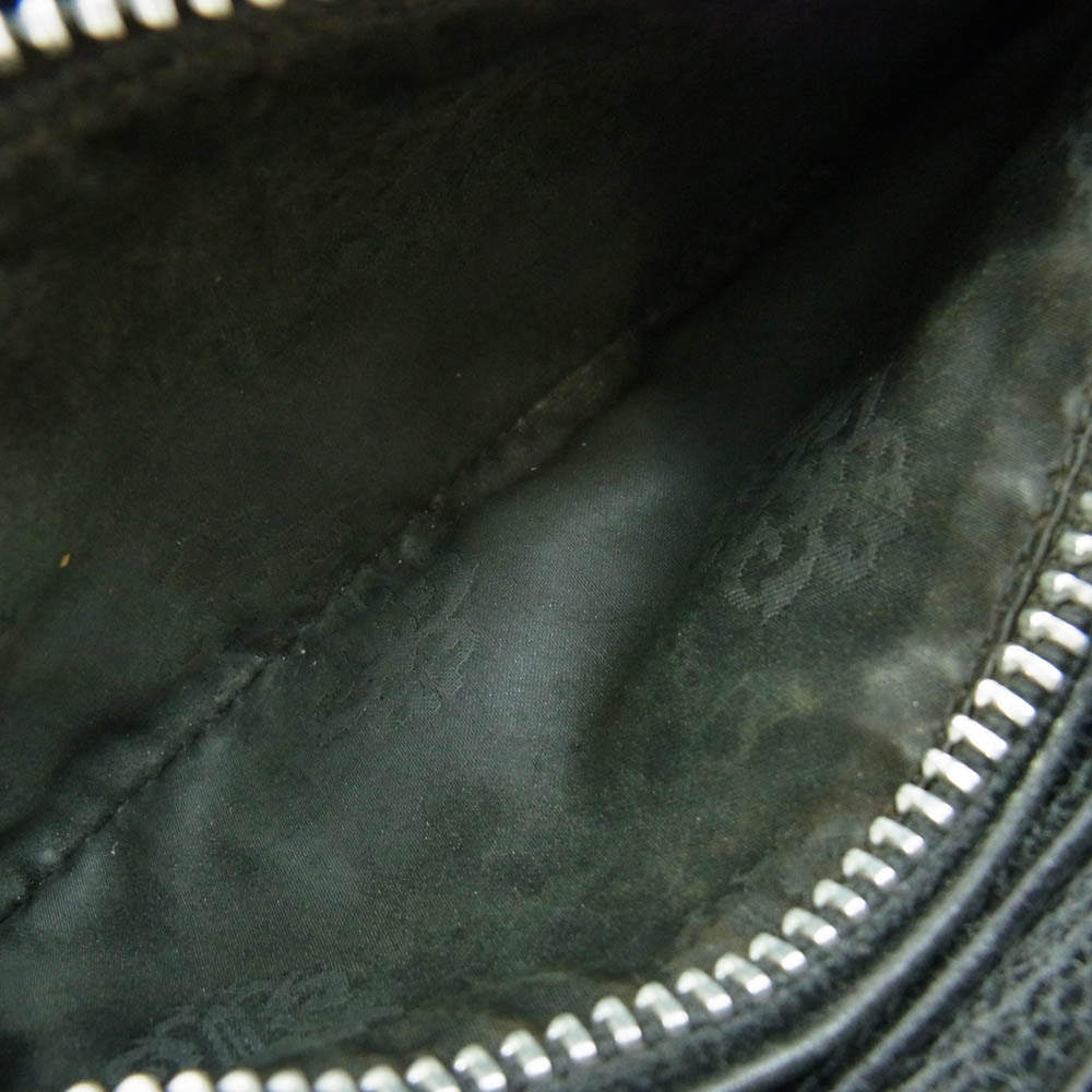 CHROME HEARTS クロムハーツ（原本無） REC F ZIP/QUILTED キルティング スクロールラベル ダガージップ クロスパッチ レザー ウォレット 財布 サイフ ブラック系【中古】